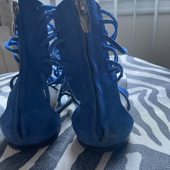 Sigerson Morrison blue suede gladiator sandals - Picture 5 of 11